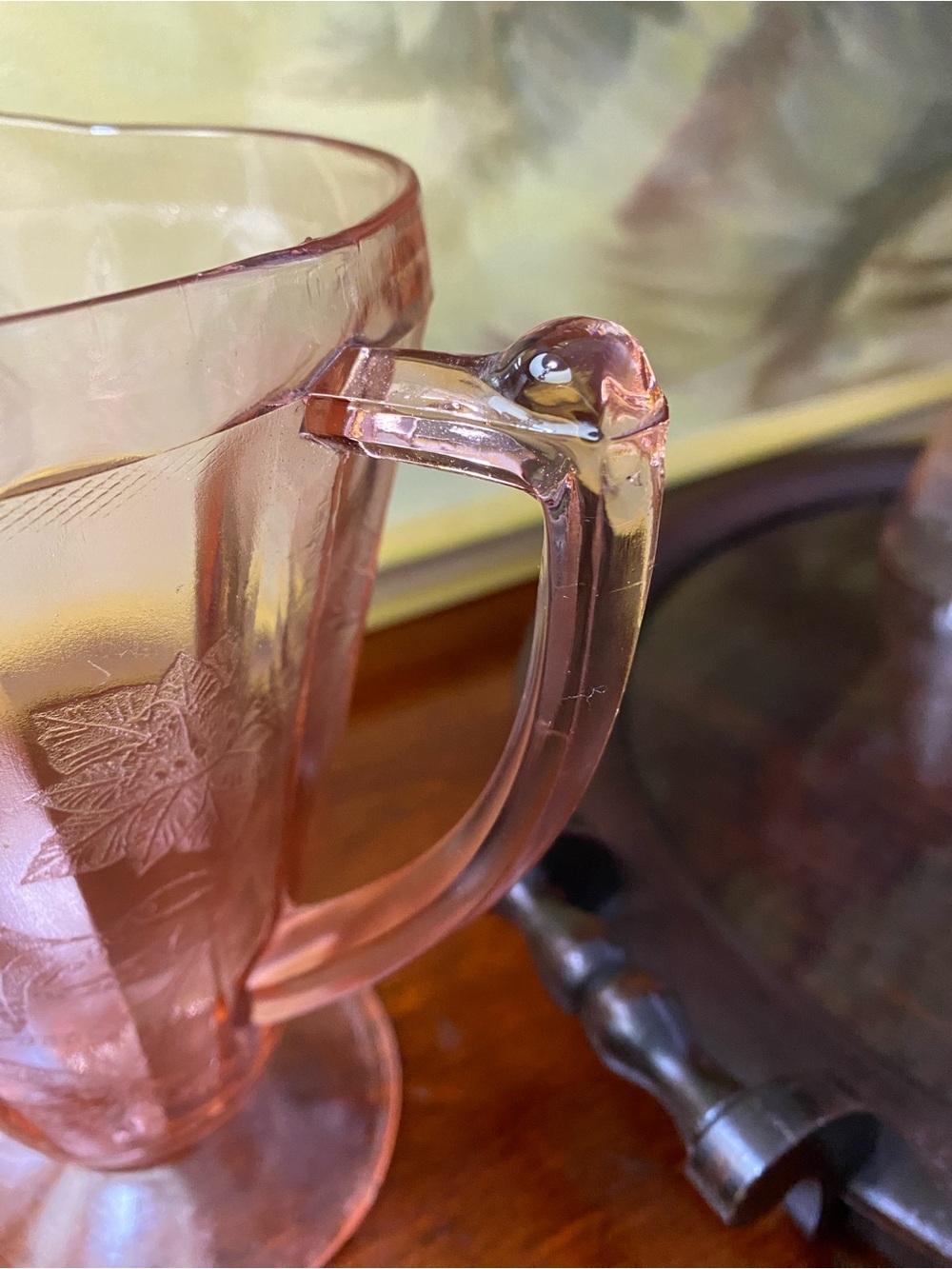Pink Depression Pitcher “Floral” Set - Picture 10 of 10